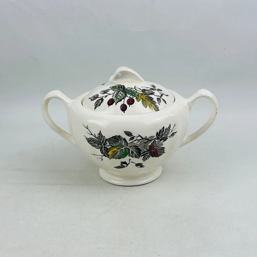 J&G Meakin Welcome Home Sugar Bowl with Lid England English Staffordshire